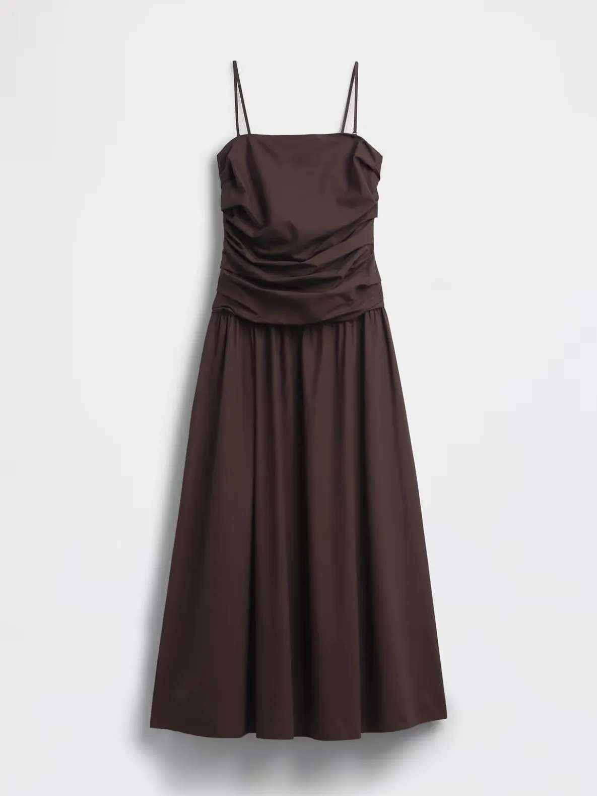 Poplin Drop-Waist Maxi Dress