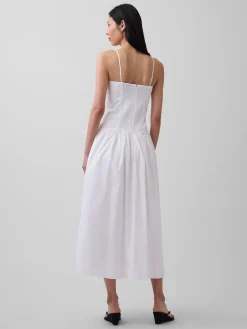 Poplin Drop-Waist Maxi Dress