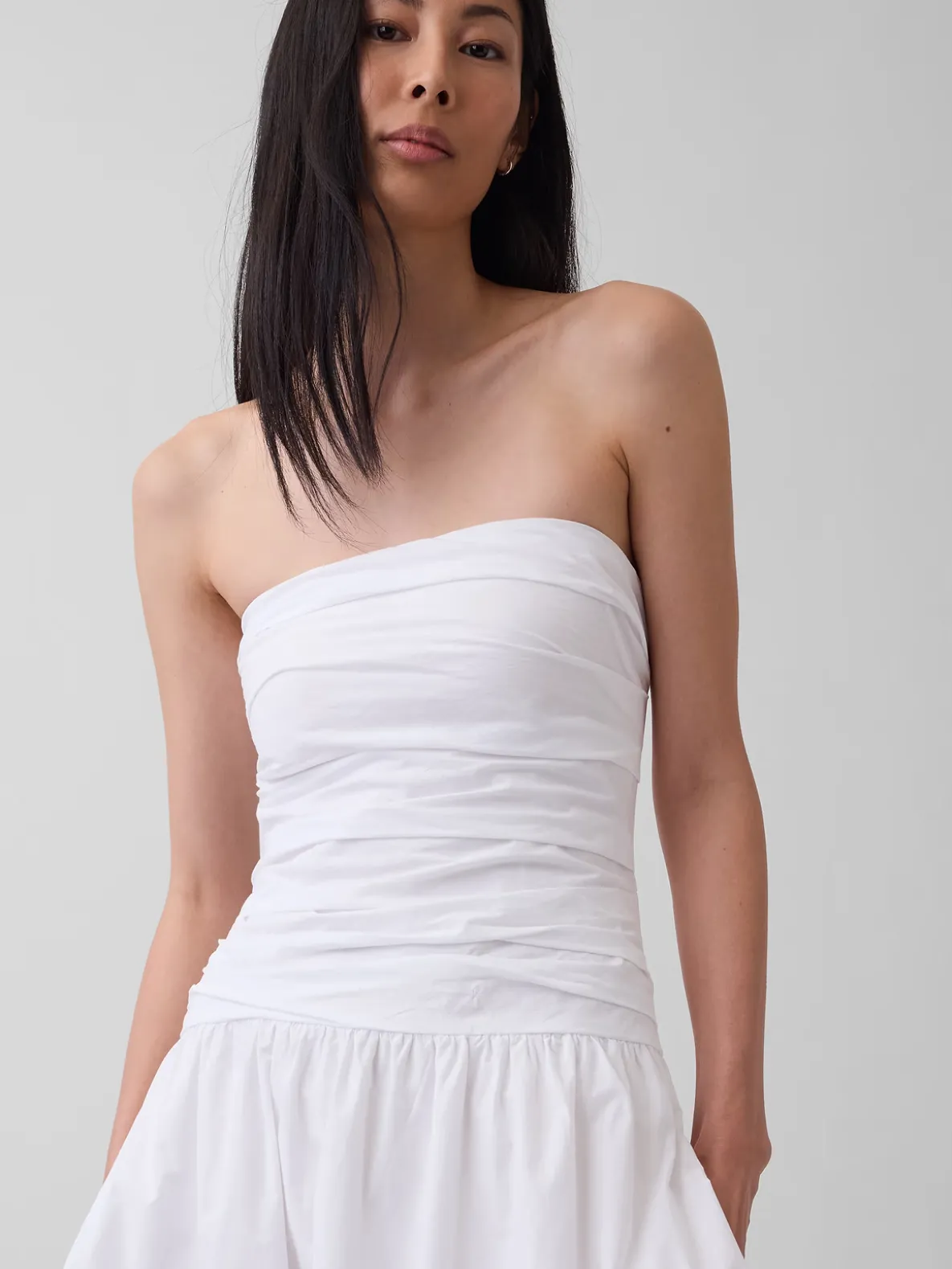 Poplin Drop-Waist Maxi Dress