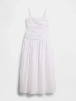 Poplin Drop-Waist Maxi Dress