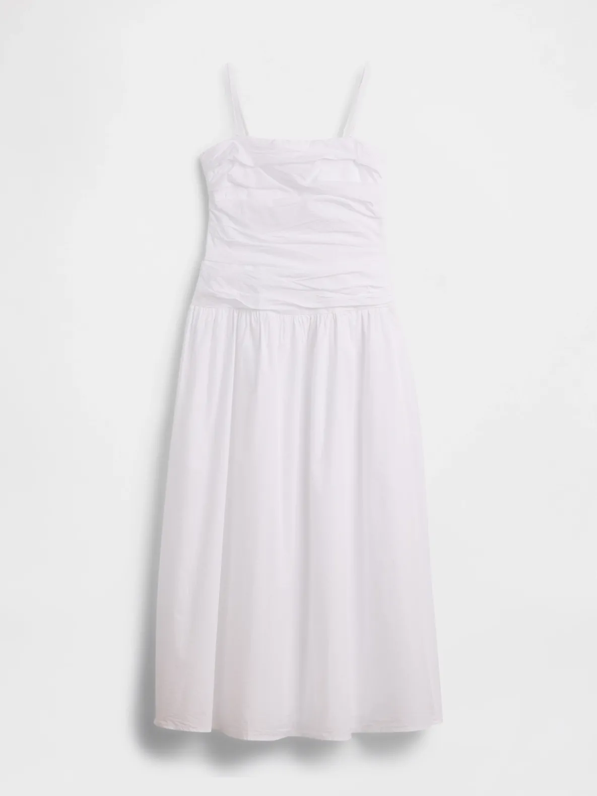 Poplin Drop-Waist Maxi Dress