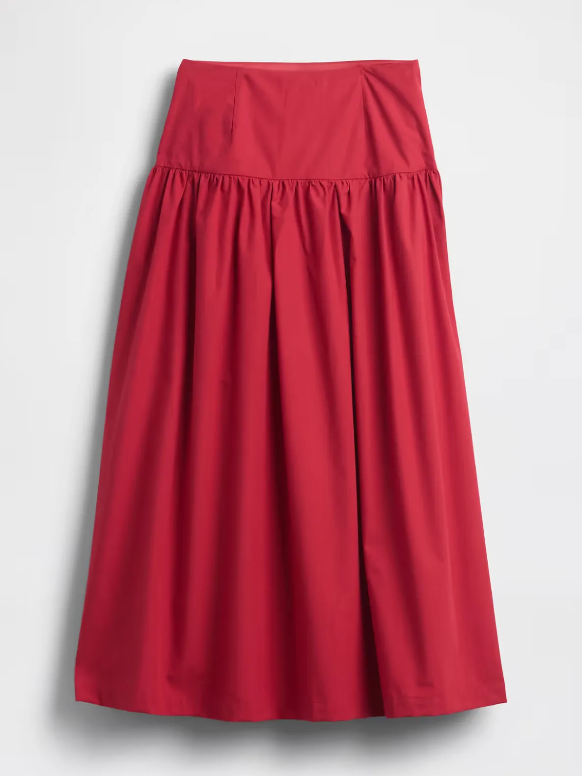 Poplin Drop-Waist Maxi Skirt