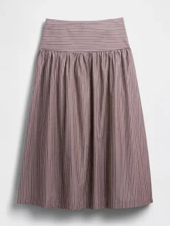 Poplin Drop-Waist Maxi Skirt