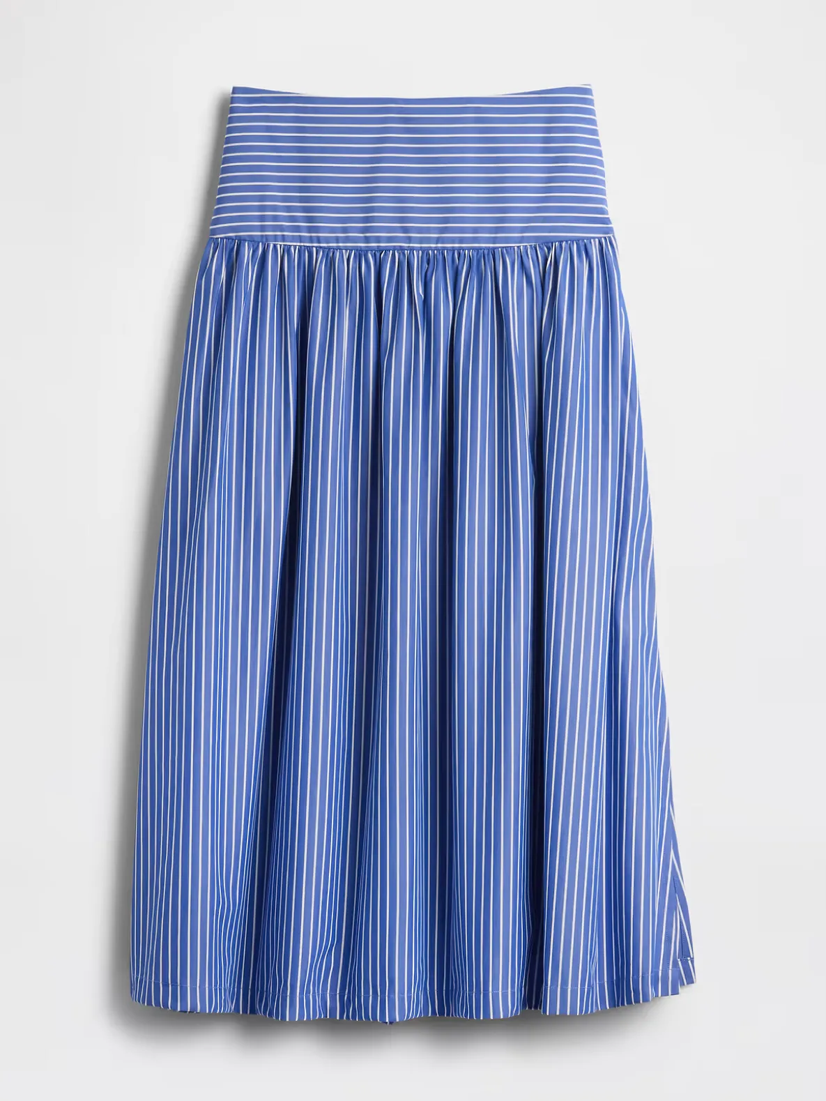Poplin Drop-Waist Maxi Skirt