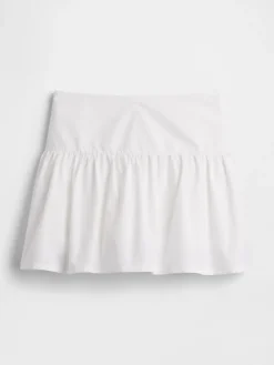 Poplin Drop-Waist Mini Skort