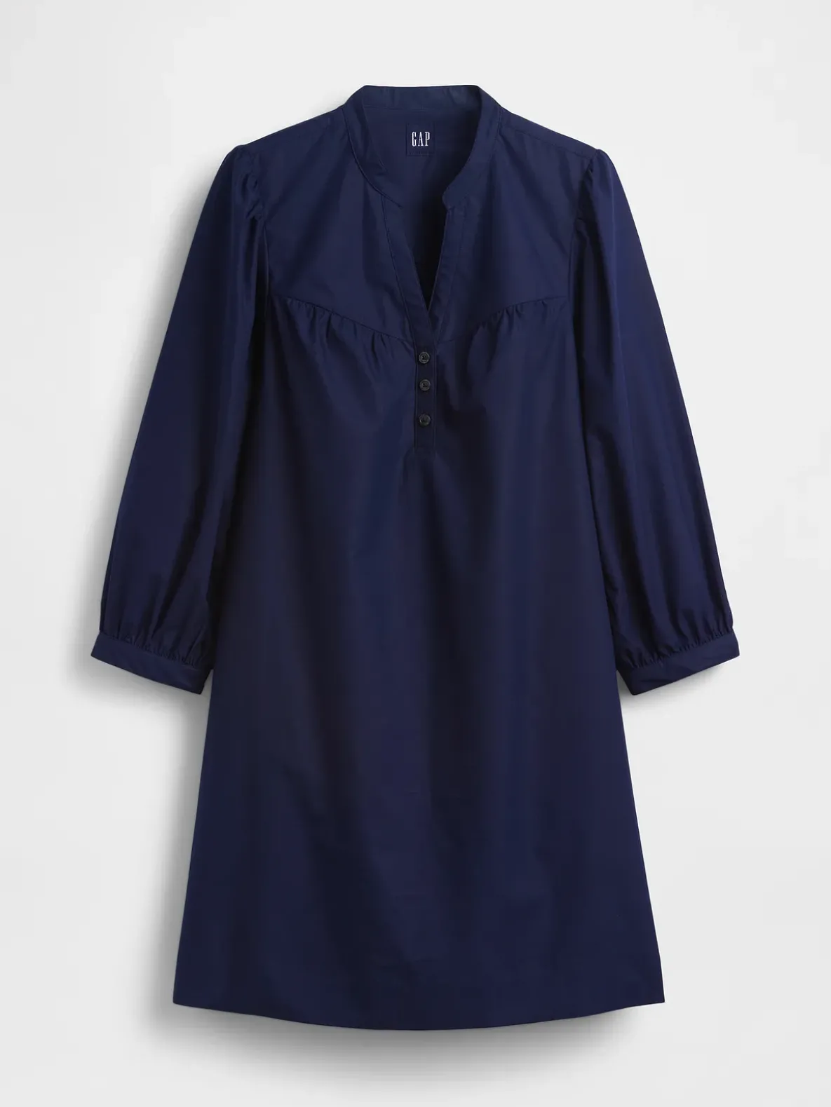 Poplin Henley Mini Dress