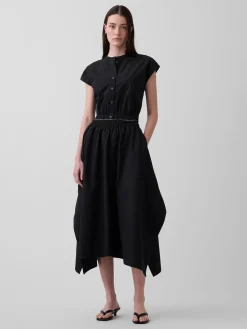 Poplin Midi Handkerchief Skirt