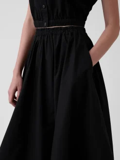 Poplin Midi Handkerchief Skirt