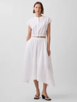 Poplin Midi Handkerchief Skirt