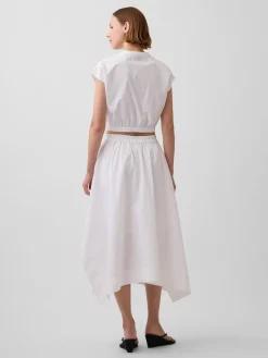 Poplin Midi Handkerchief Skirt