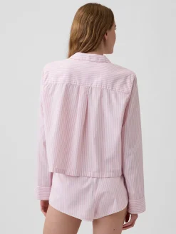 Poplin Oversized Crop PJ Shirt