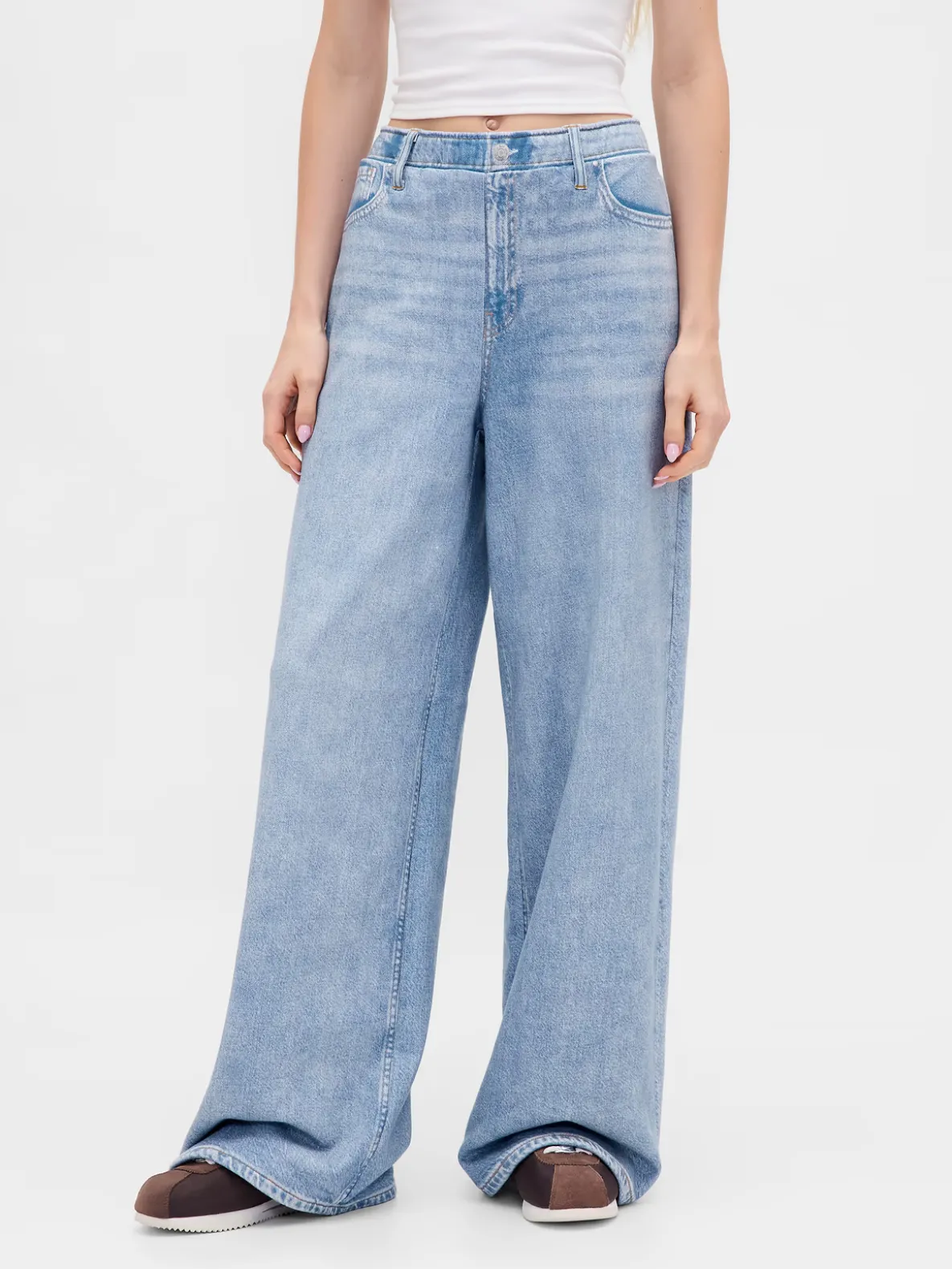 Printed Baggy Sweatpant Jeans