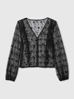 Recycled Lace Ruffle Top