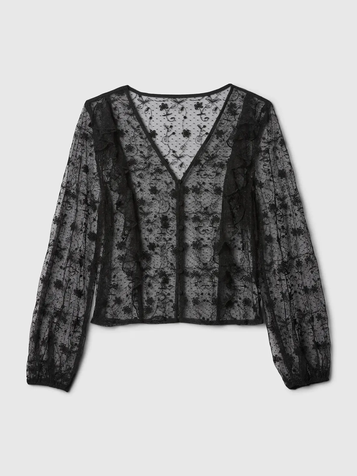 Recycled Lace Ruffle Top