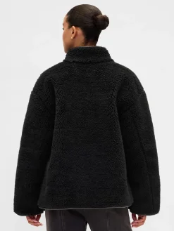 Recycled Sherpa & Vegan Leather-Trim Jacket