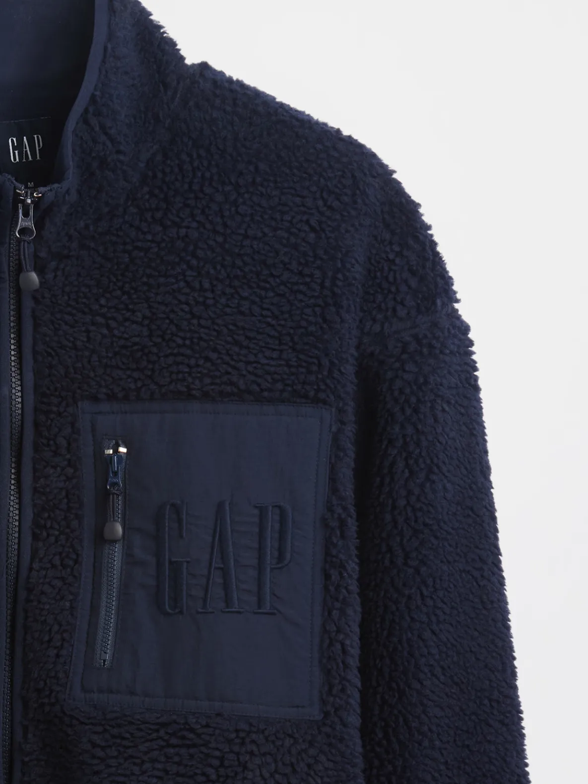 Recycled Sherpa Oversized Logo Zip Jacket