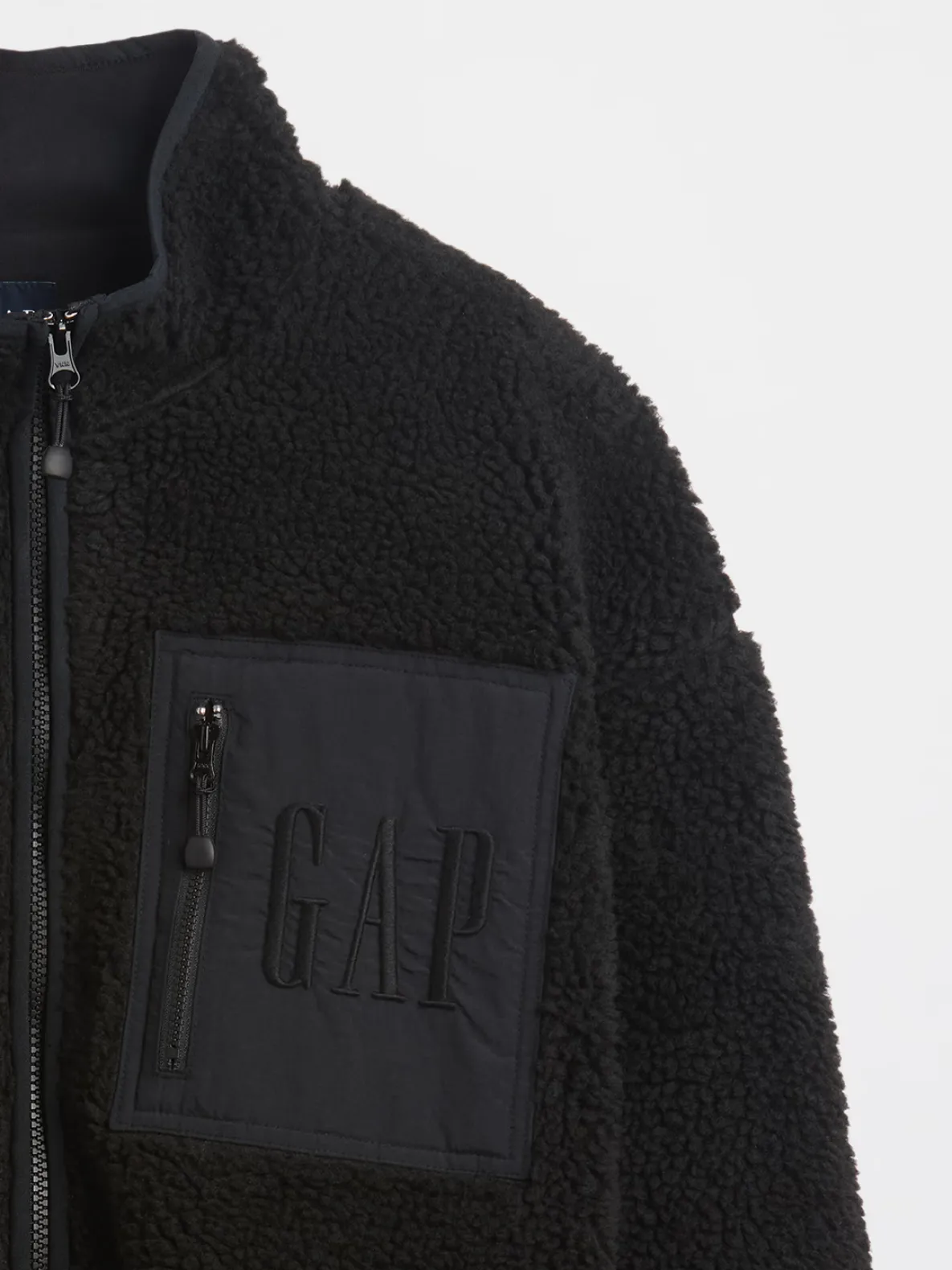 Recycled Sherpa Oversized Logo Zip Jacket