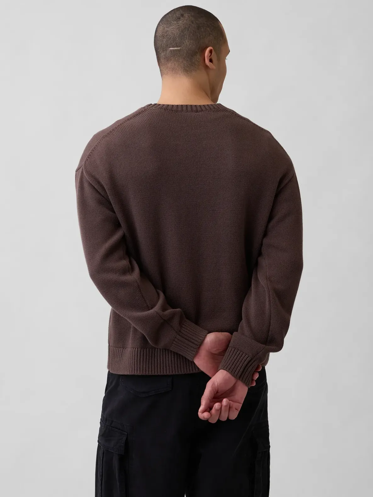 Relaxed Crewneck Crop Sweater