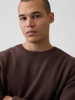 Relaxed Crewneck Crop Sweater