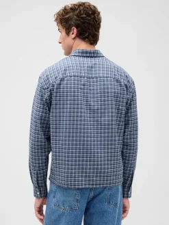Relaxed Crop Straight-Hem Oxford Shirt