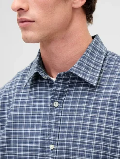 Relaxed Crop Straight-Hem Oxford Shirt