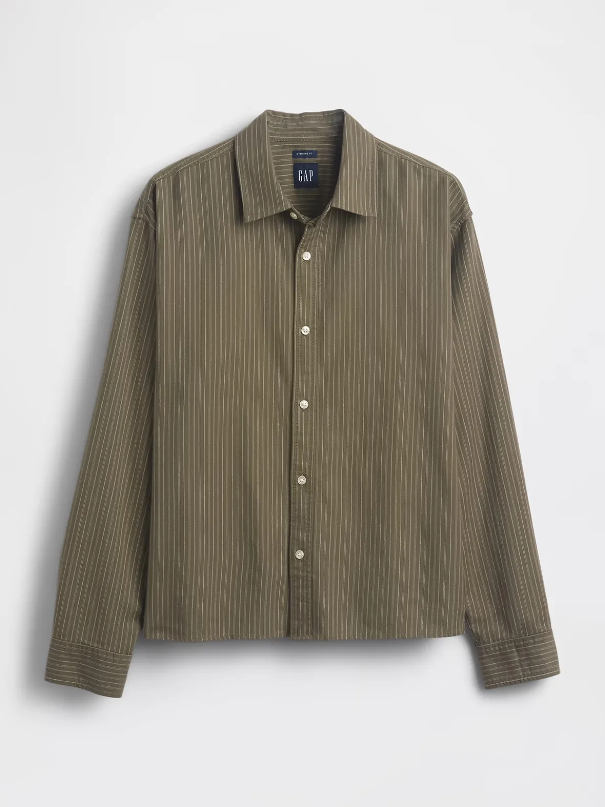 Relaxed Crop Straight-Hem Oxford Shirt