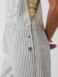 Relaxed Denim Stripe Overalls