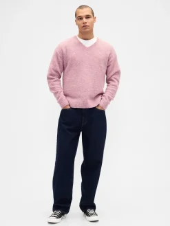 Relaxed V-Neck Crop Sweater