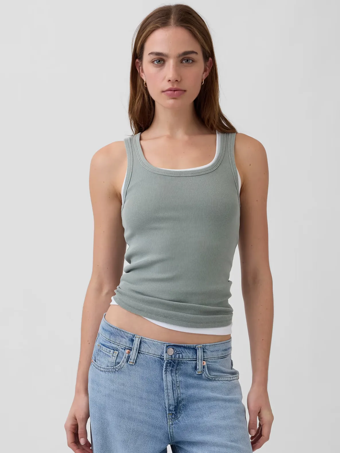 Rib Scoop Tank Top