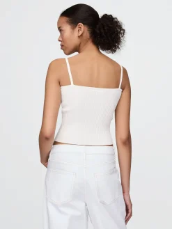 Rib Sweater Crop Tank Top