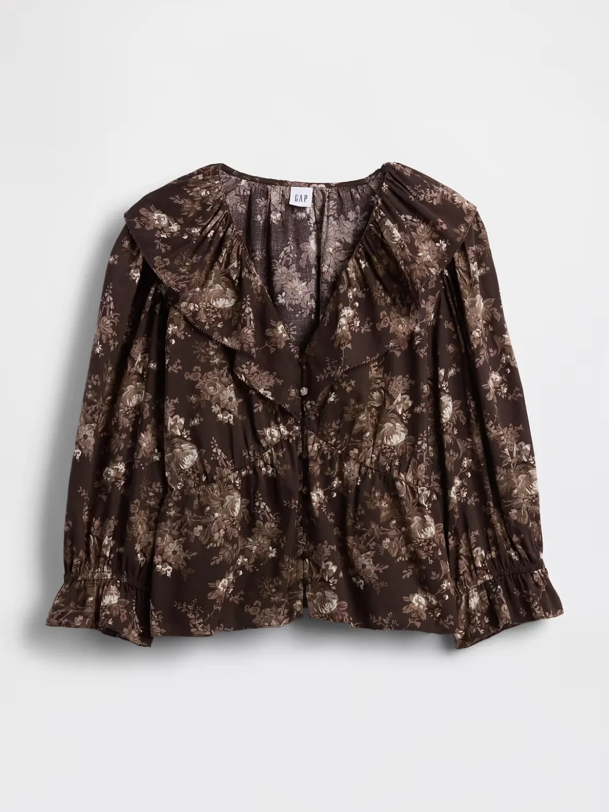 Ruffle Collar V-Neck Top