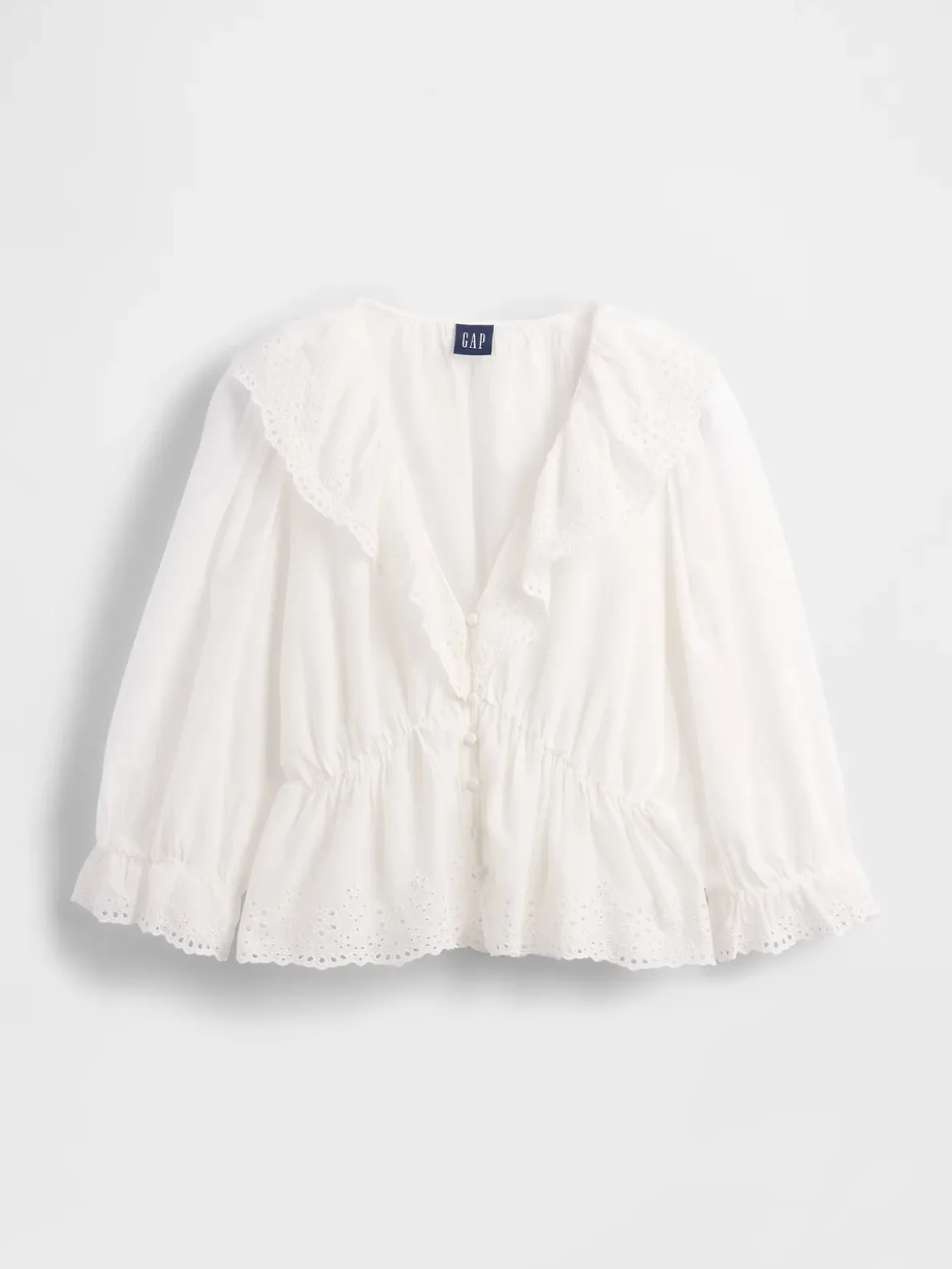 Ruffle Collar V-Neck Top