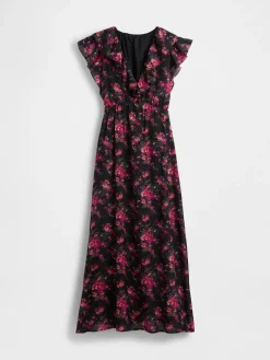 Ruffle V-Neck Maxi Dress