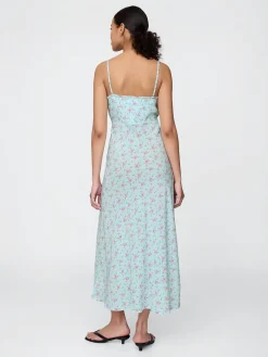Ruffle-Trim Maxi Slip Dress