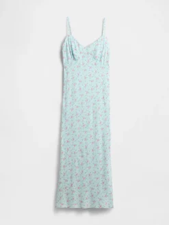 Ruffle-Trim Maxi Slip Dress