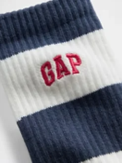 Rugby Stripe Logo Crew Socks