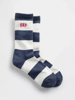 Rugby Stripe Logo Crew Socks