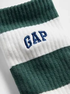 Rugby Stripe Logo Crew Socks