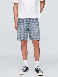 '90s Loose Denim Plaid Shorts