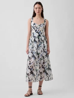Seamed Drop-Waist Maxi Dress