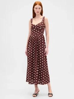 Seamed Drop-Waist Maxi Dress