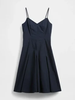 Seamed V-Neck Midi Dress