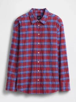 Seersucker Plaid Oversized Shirt