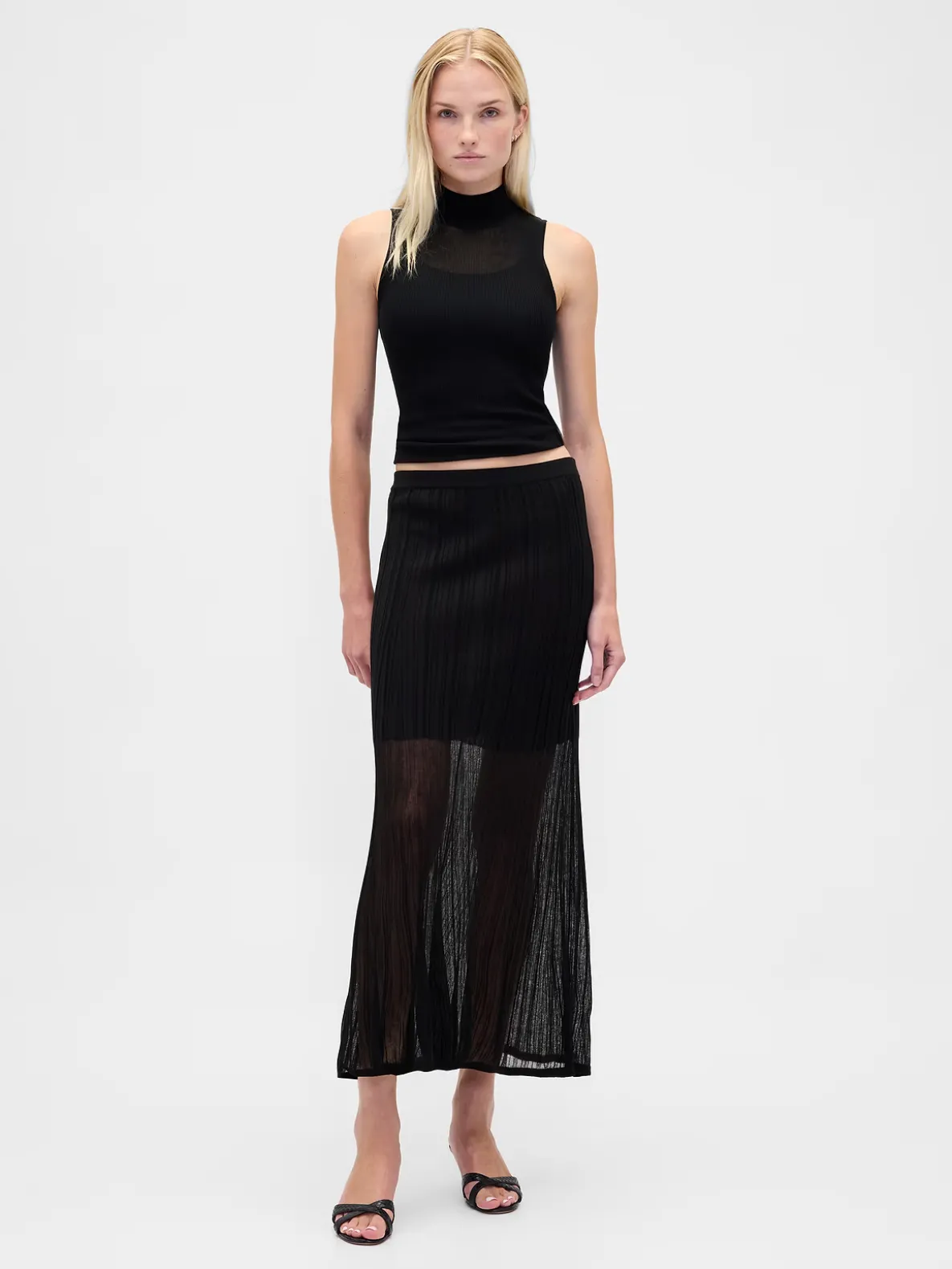 Sheer Maxi Sweater Skirt