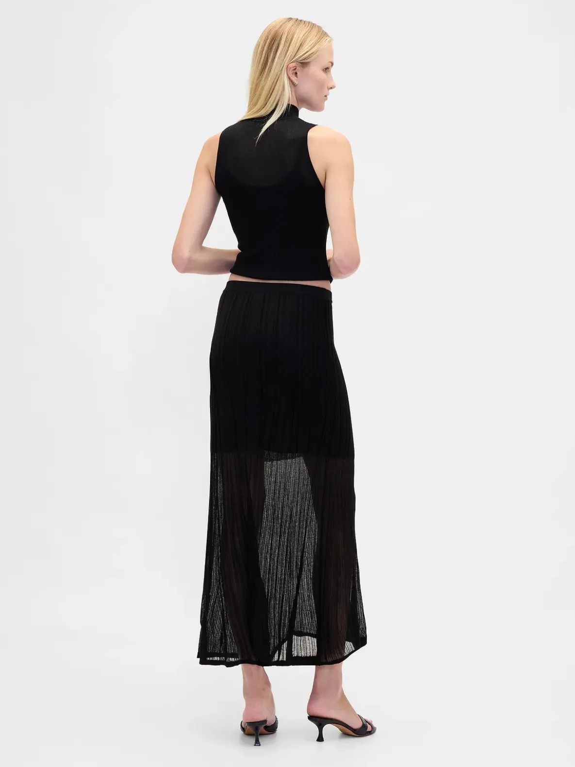 Sheer Maxi Sweater Skirt