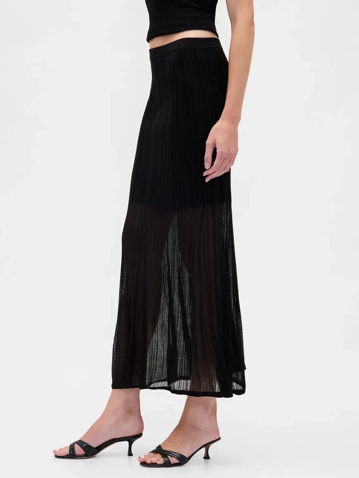 Sheer Maxi Sweater Skirt
