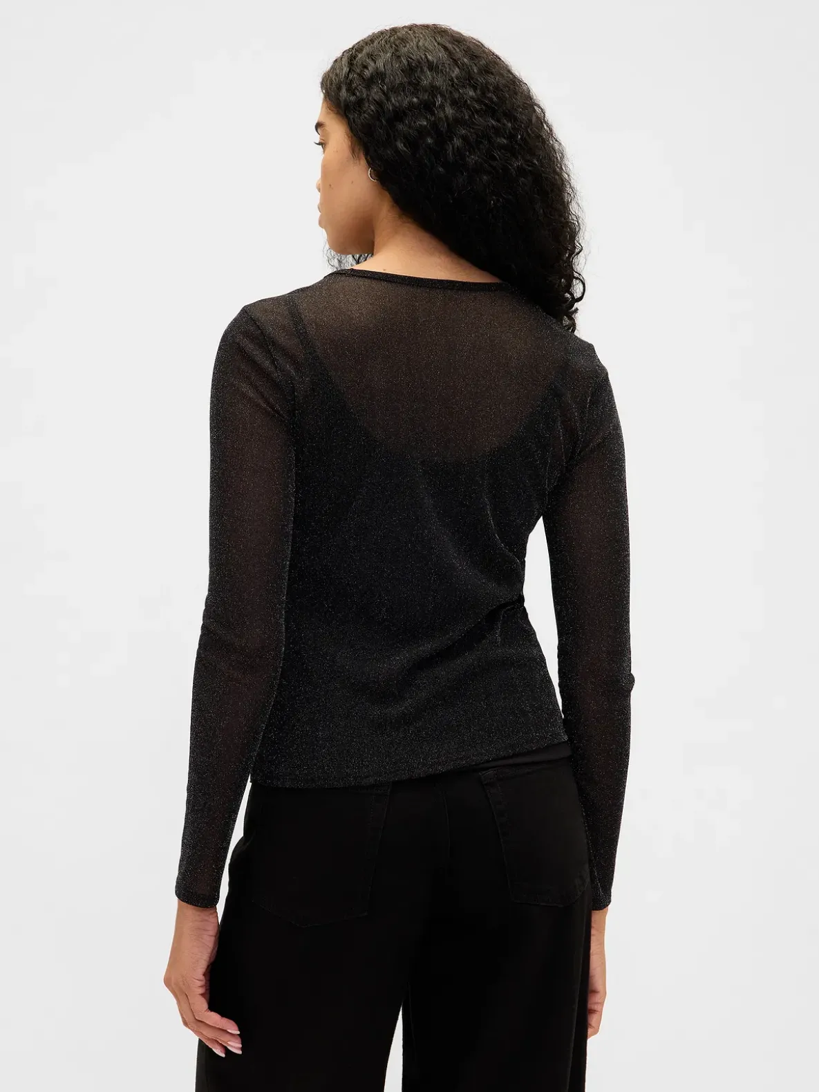 Sheer Metallic Mesh Top