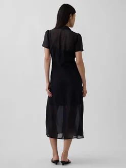 Sheer Midi Shirtdress