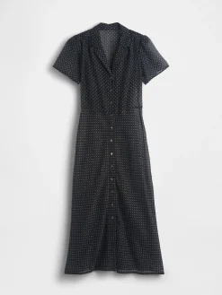 Sheer Midi Shirtdress