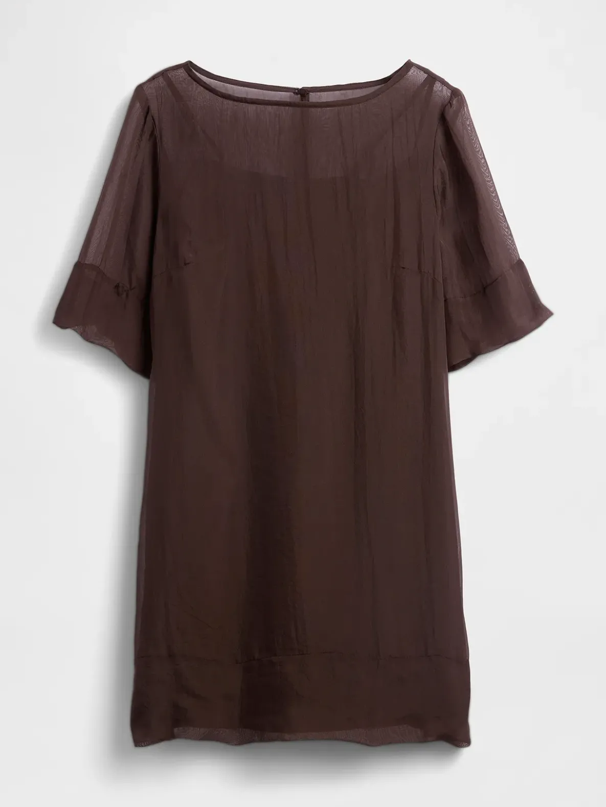 Sheer Organza Mini Shift Dress